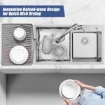 Silicone Dish Drying Mat with Drain Lip, Grey