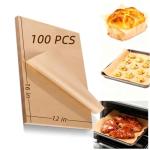 Pre-Cut Parchment Paper Sheets, 100 Pack