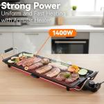 Electric Griddle & Teppanyaki Grill with Non-Stick Surface