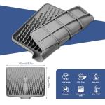 Silicone Dish Drying Mat with Drain Lip, Grey