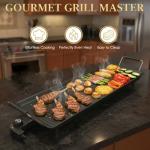 Electric Griddle & Teppanyaki Grill with Non-Stick Surface