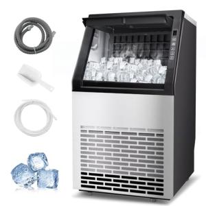 Stopsad 100lbs/24H Commercial Ice Maker, Stainless Steel