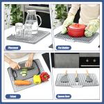 Silicone Dish Drying Mat with Drain Lip, Grey