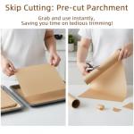 Pre-Cut Parchment Paper Sheets, 100 Pack