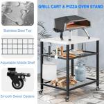 WEASHUME Stainless Steel Outdoor Pizza Oven Cart
