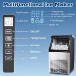 Stopsad 100lbs/24H Commercial Ice Maker, Stainless Steel