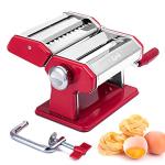 Stainless Steel Adjustable Pasta Maker - Classic Red
