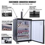 Single Tap Draft Beer Kegerator in Silver