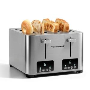 4-Slice Stainless Steel Toaster with LED Display