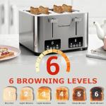 4-Slice Stainless Steel Toaster with LED Display