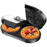 Dual Belgian Waffle Maker with Nonstick Plates