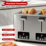 4-Slice Stainless Steel Toaster with LED Display