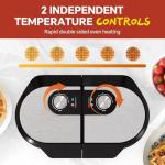 Dual Belgian Waffle Maker with Nonstick Plates
