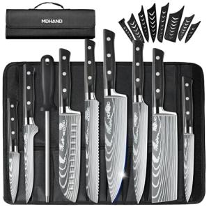 9PCS Japanese Chef Knife Set with Roll Bag