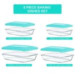KOMUEE 8-Piece Glass Baking Dish Set with Lids