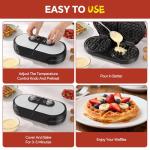 Dual Belgian Waffle Maker with Nonstick Plates
