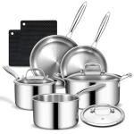 AIVIKI 10-Piece Stainless Steel Cookware Set
