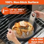 Silicone Bread Sling for Dutch Oven - 2 Grey Set