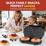 Dual Belgian Waffle Maker with Nonstick Plates