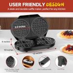 Dual Belgian Waffle Maker with Nonstick Plates