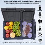 VEVOR 40L Dual Zone Car Refrigerator Freezer