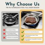 AIVIKI 10-Piece Stainless Steel Cookware Set