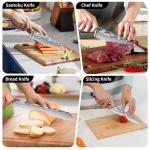 9PCS Japanese Chef Knife Set with Roll Bag