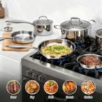 AIVIKI 10-Piece Stainless Steel Cookware Set