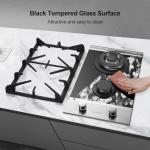Eascookchef 2-Burner Gas Cooktop with Glass Top