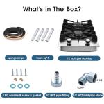 Eascookchef 2-Burner Gas Cooktop with Glass Top