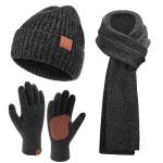 Winter Beanie, Scarf, and Touchscreen Gloves Set