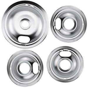Blutoget Chrome Drip Pans Kit for Whirlpool