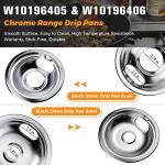 Blutoget Chrome Drip Pans Kit for Whirlpool