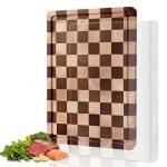 Checkered Wood and Acrylic Cutting Board Set