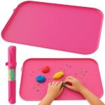 Hot Pink Silicone Craft Mat with Raised Edges