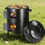 16.5-Inch Vertical Charcoal Smoker & BBQ Grill
