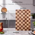 Checkered Wood and Acrylic Cutting Board Set
