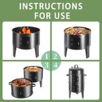 16.5-Inch Vertical Charcoal Smoker & BBQ Grill