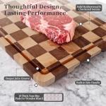 Checkered Wood and Acrylic Cutting Board Set
