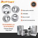 Blutoget Chrome Drip Pans Kit for Whirlpool