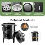 16.5-Inch Vertical Charcoal Smoker & BBQ Grill