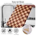 Checkered Wood and Acrylic Cutting Board Set