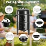 16.5-Inch Vertical Charcoal Smoker & BBQ Grill