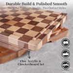 Checkered Wood and Acrylic Cutting Board Set