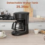 5-Cup Portable Drip Coffee Maker with Timer