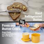 PriorityChef Yellow Ceramic Butter Crock with Lid