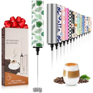 Rechargeable Handheld Milk Frother with 5 Heads