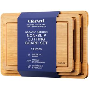 Organic Bamboo Cutting Boards Set of 3