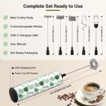 Rechargeable Handheld Milk Frother with 5 Heads