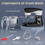 POWWA 6.5QT Tilt-Head Stand Mixer, 10 Speeds